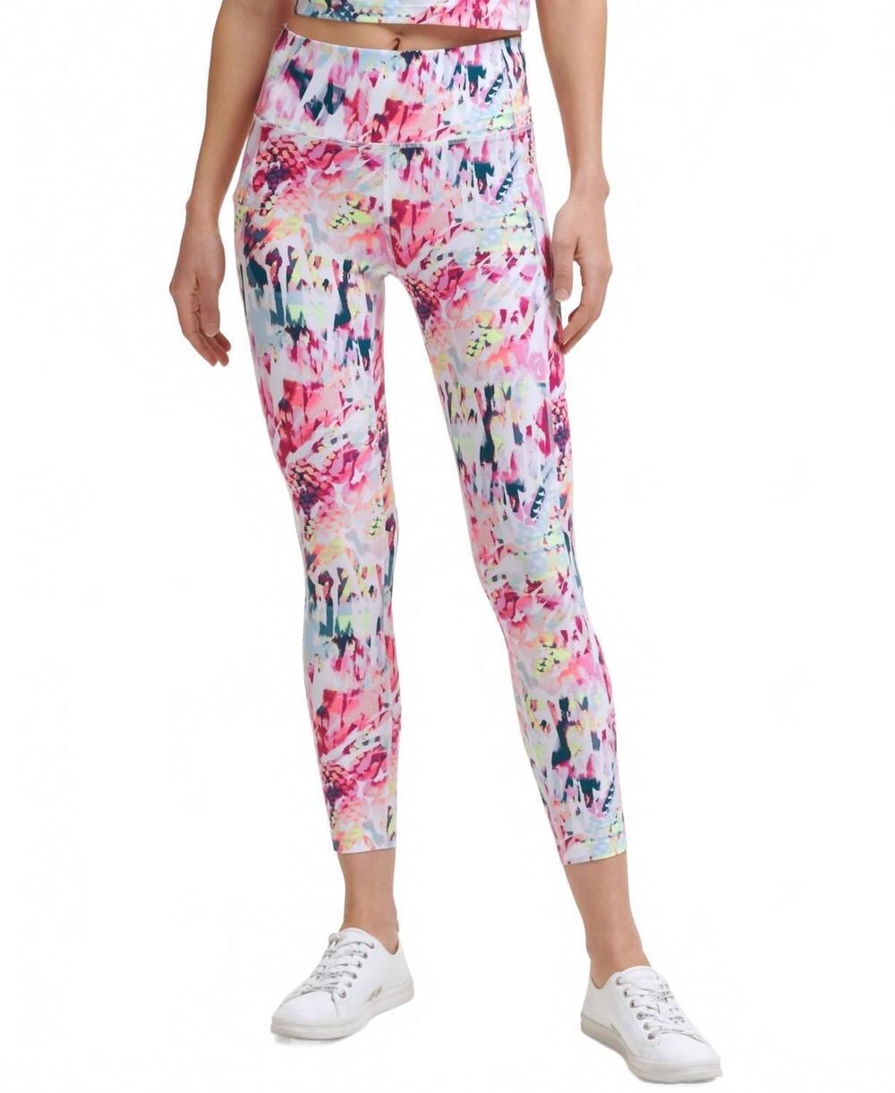 NEW CALVIN KLEIN performance printed high-waist leggings in ibiza sea level